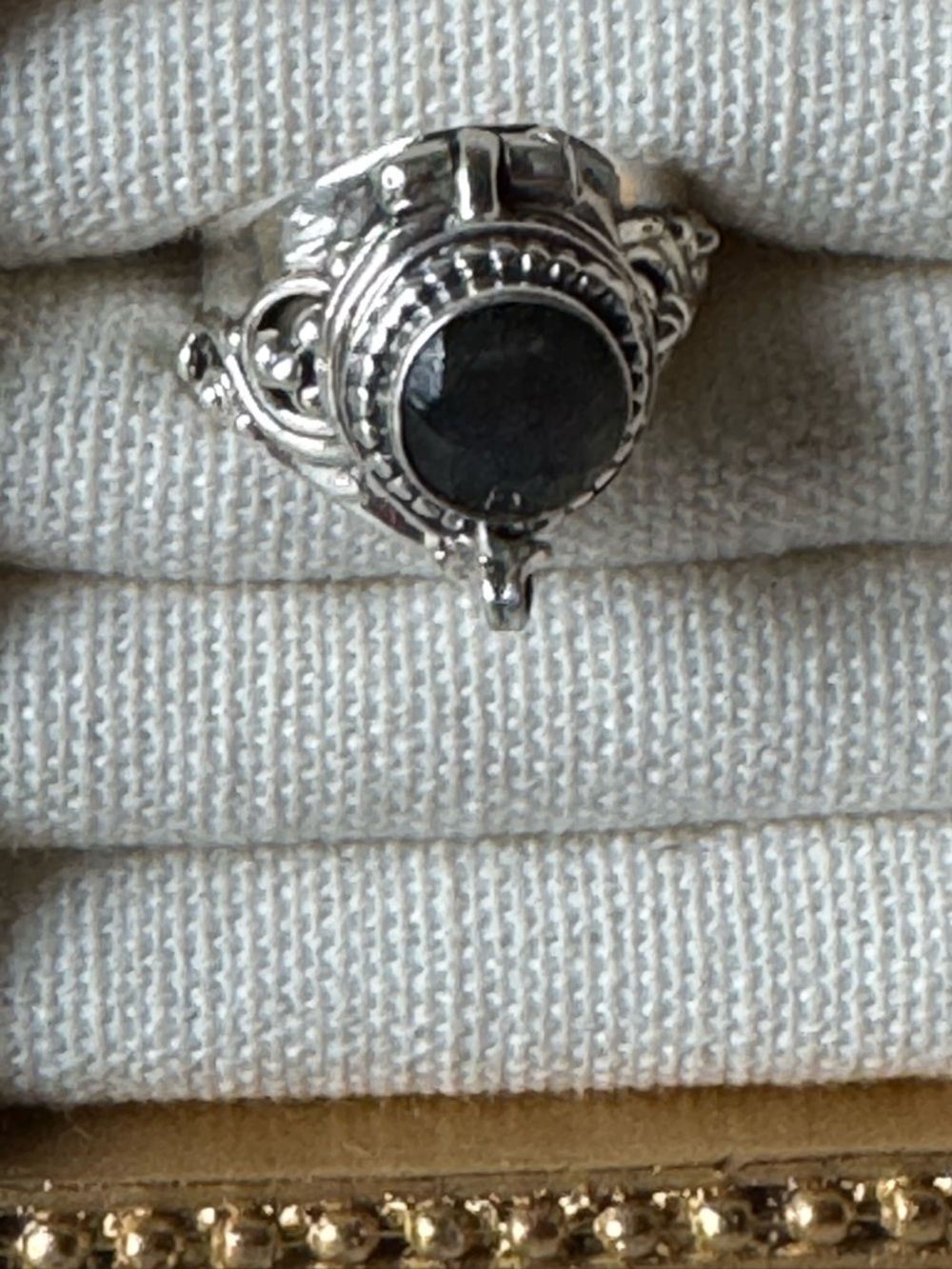 Sterling Silver Labradorite Poison Ring size 5.5  Vintage